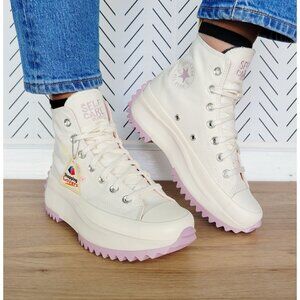 ⭐Converse Run Star Hike Hi 7 Women Shoes Beige Purple Sneakers Self Care A08217C